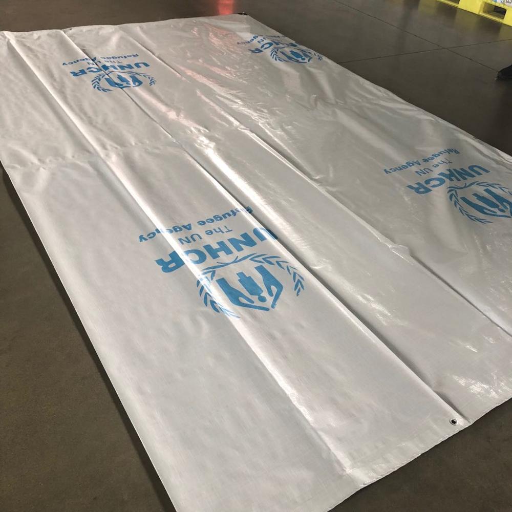 Manufacturers Direct Selling Manufacturer Pe Coated Waterproof Tarpaulin Polyethylene Tarps Double-white-color-with-customer-logo